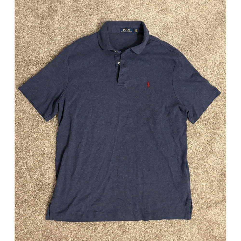Polo Ralph Lauren 100% Cotton Men's Navy Polo Shirt L